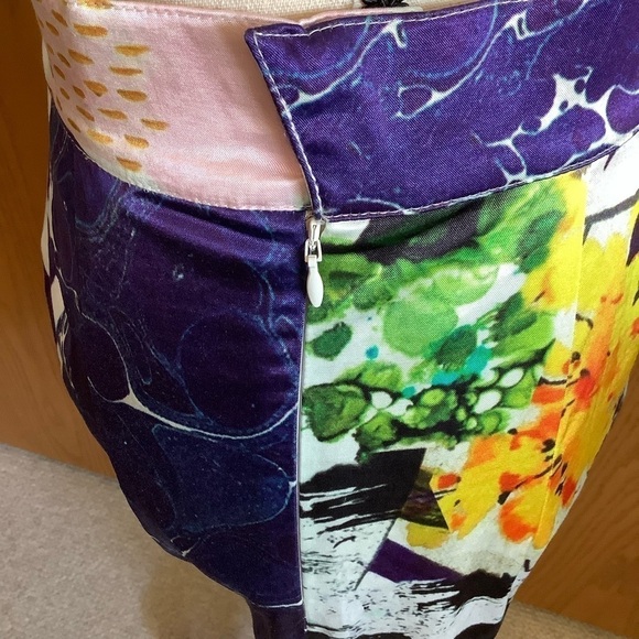 Miss Milne Colorful Print Skirt Sz-10 - Picture 4 of 6